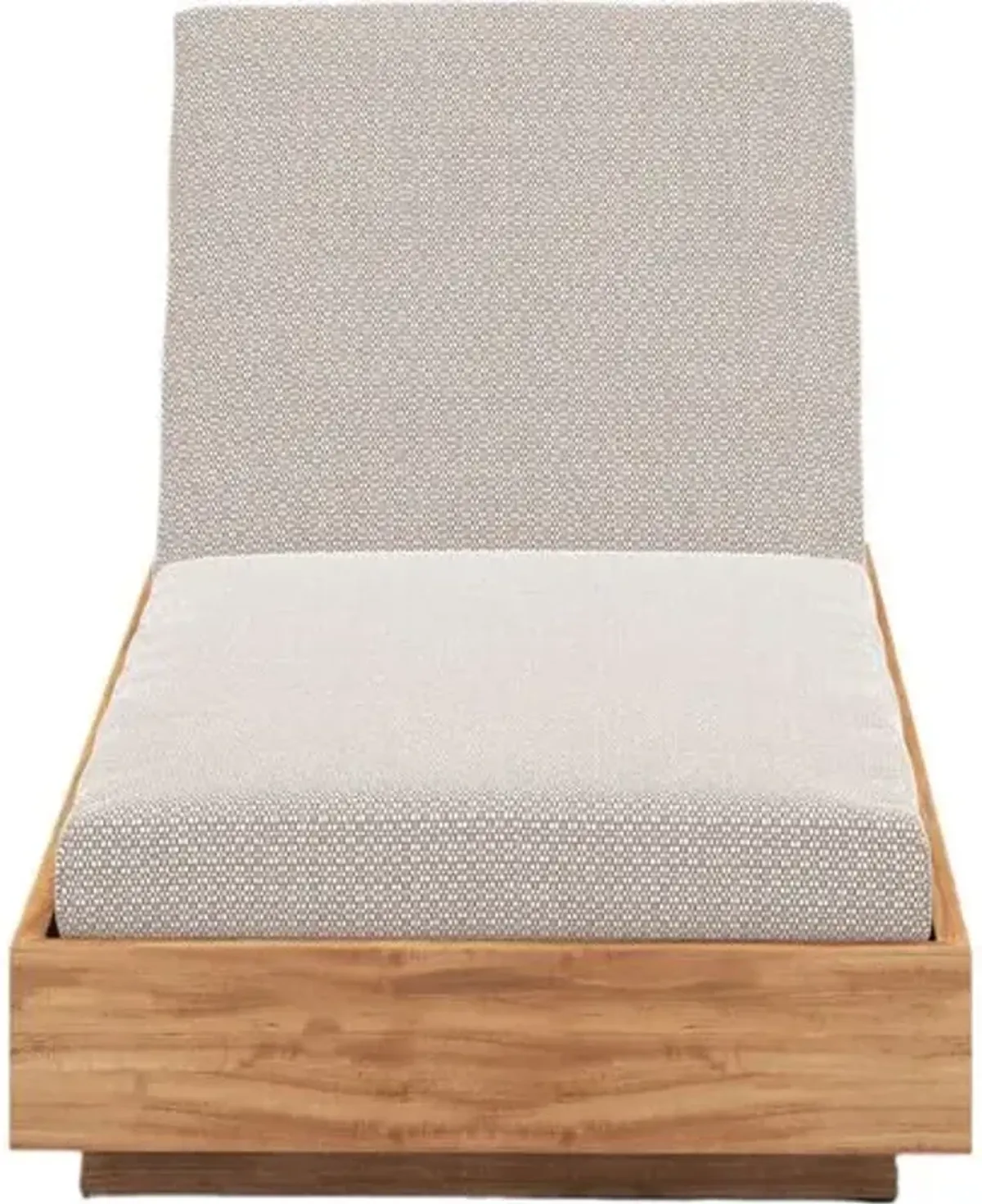 Laney Outdoor Teak Chaise - Faye Sand - Beige - Comfortable, Sturdy, Stylish