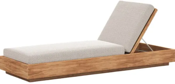 Laney Outdoor Teak Chaise, Faye Sand