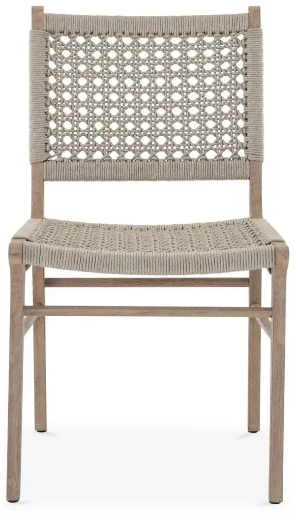 Becca Outdoor Dining Chair, Ivory/Washed Brown