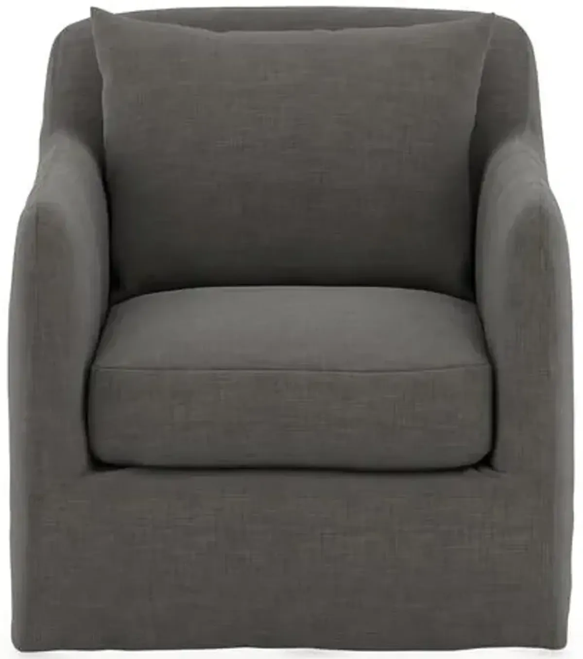 Bates Outdoor Slipcover Swivel Chair - Charcoal