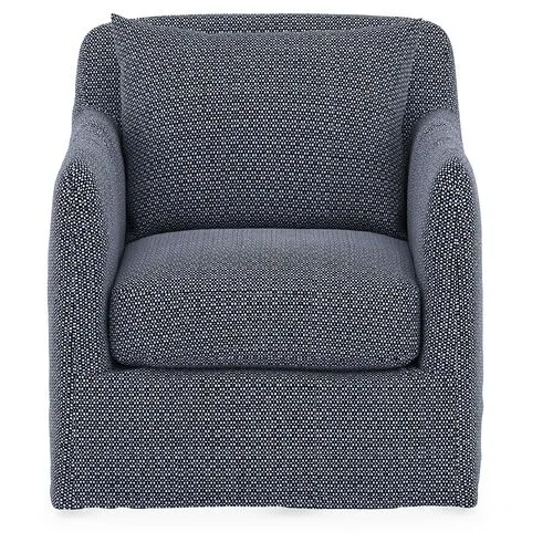 Bates Outdoor Slipcover Swivel Chair - Faye Navy