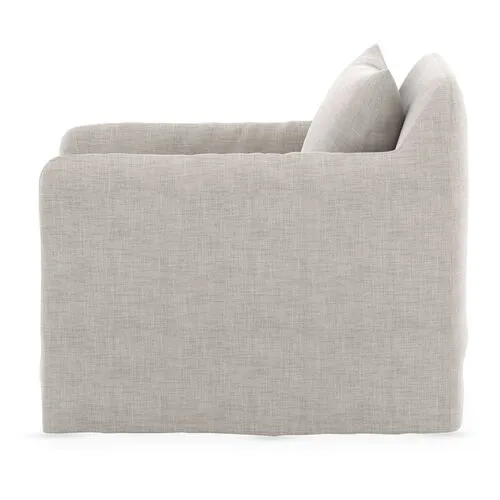 Bates Outdoor Slipcover Swivel Chair - Stone Gray