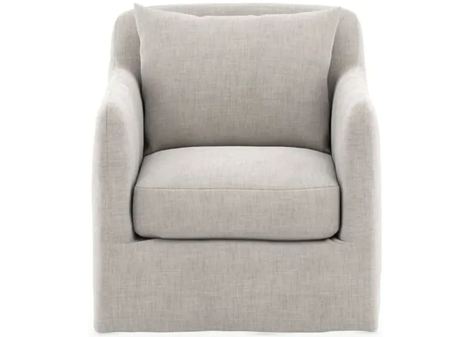 Bates Outdoor Slipcover Swivel Chair - Stone Gray