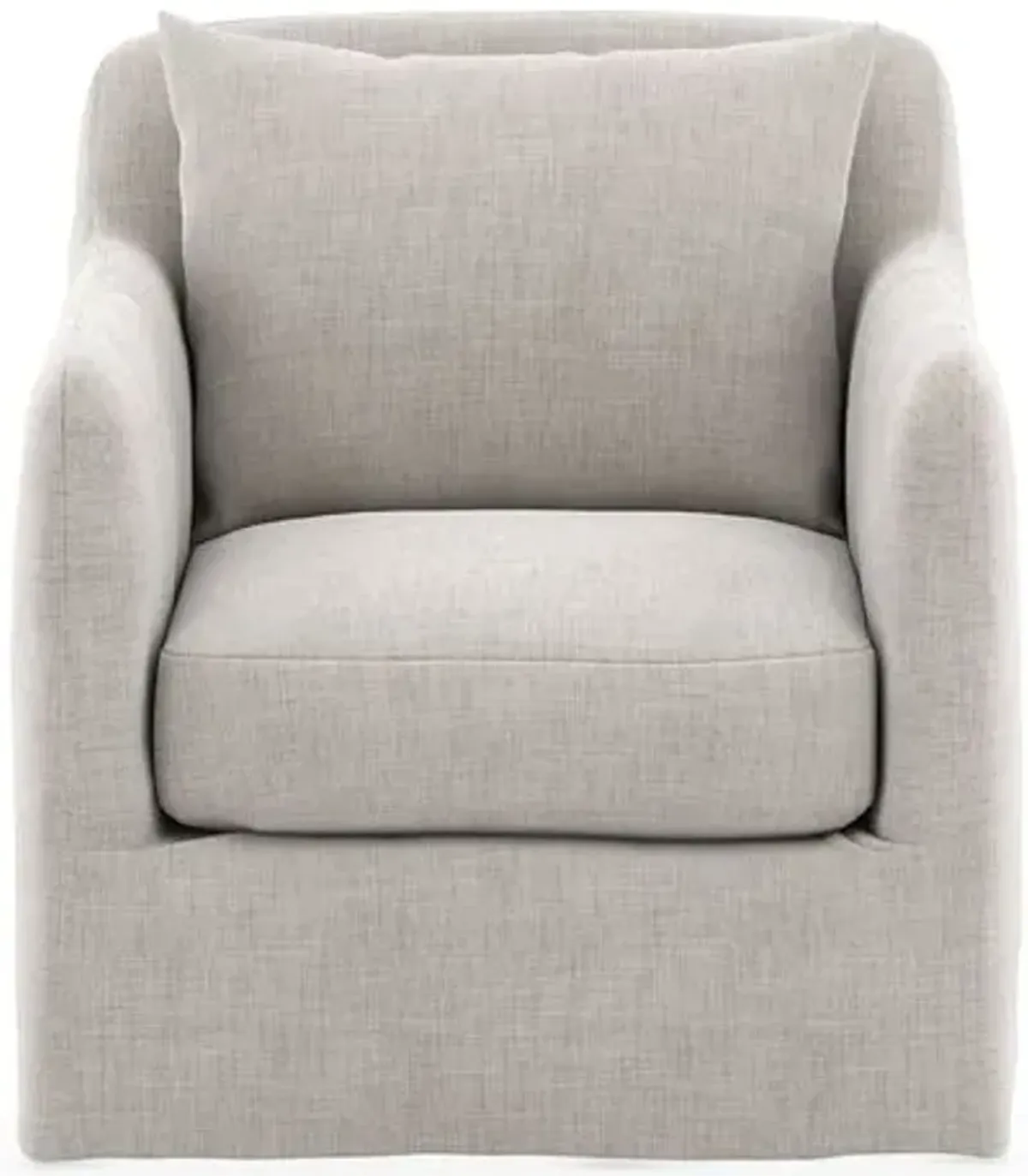 Bates Outdoor Slipcover Swivel Chair - Stone Gray