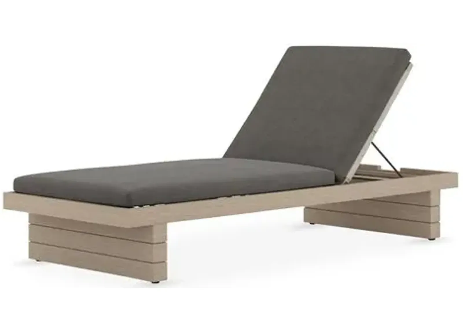 Lauren Outdoor Chaise - Washed Brown/Charcoal - Gray - Comfortable, Sturdy, Stylish