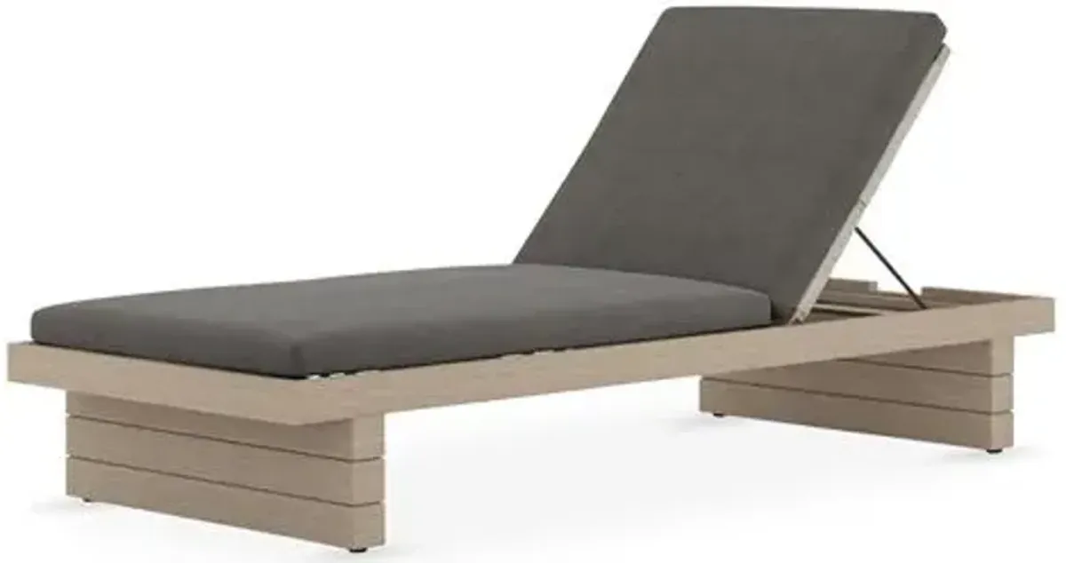 Lauren Outdoor Chaise - Washed Brown/Charcoal - Gray - Comfortable, Sturdy, Stylish