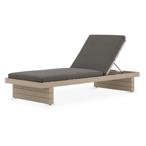 Lauren Outdoor Chaise - Washed Brown/Charcoal - Gray - Comfortable, Sturdy, Stylish