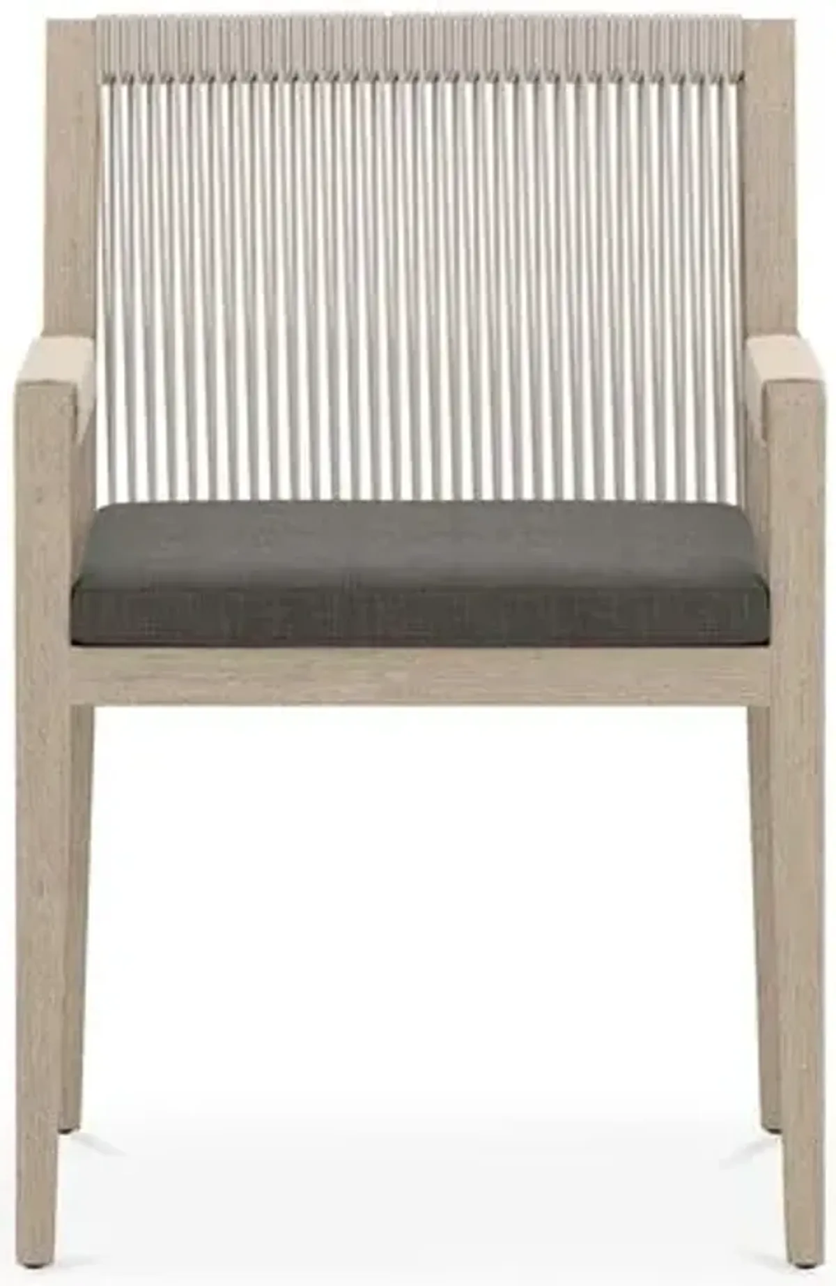 Gabbi Outdoor Dining Chair - Washed Brown/Charcoal - Gray