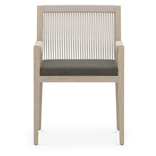 Gabbi Outdoor Dining Chair - Washed Brown/Charcoal - Gray