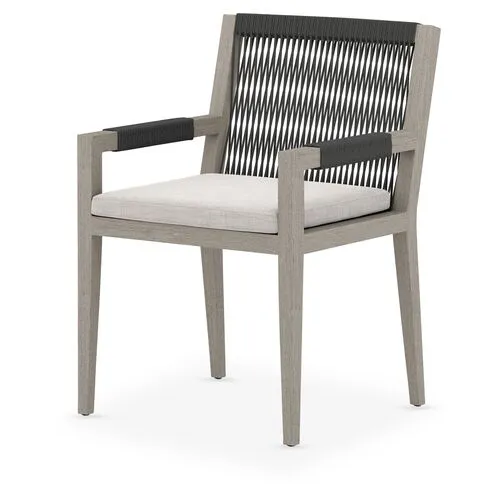 Gabbi Outdoor Dining Chair - Washed Brown/Stone Gray