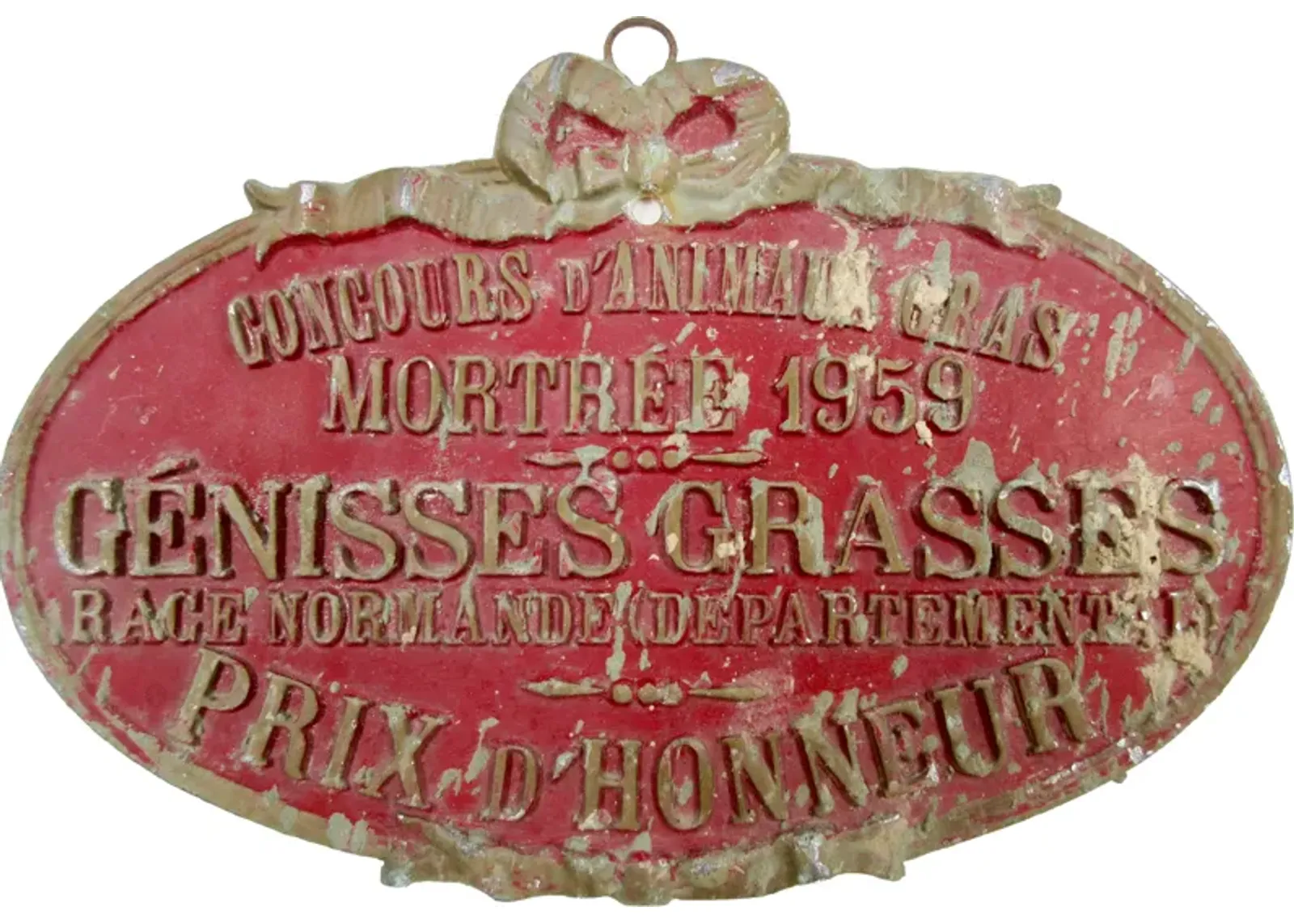 French Heifer Medal - 1959 - The Emporium Ltd. - Red