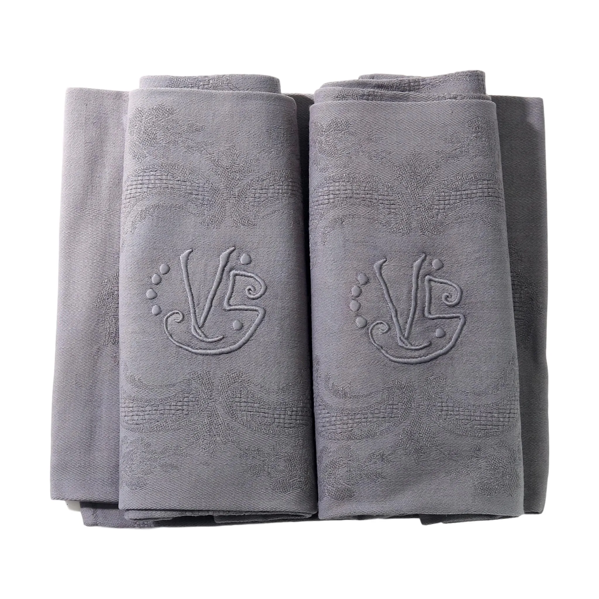 1920s Art Deco "V S" Dinner Napkins,Set of 10 - New England Mercantile - Gray