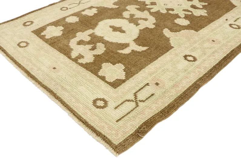 Turkish Oushak Runner - 2'08 x 10'06 - Esmaili Rugs & Antiques - Brown - Brown