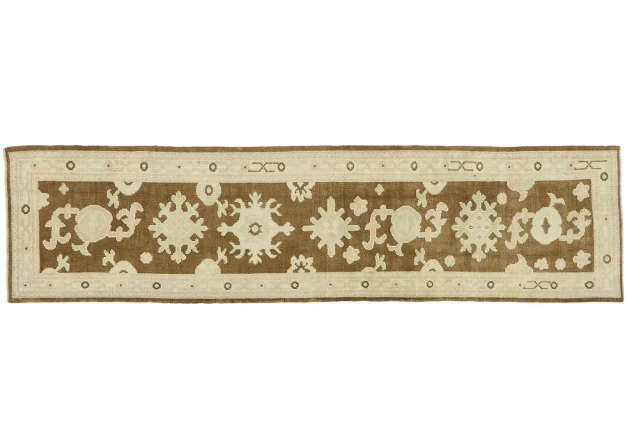 Turkish Oushak Runner - 2'08 x 10'06 - Esmaili Rugs & Antiques - Brown - Brown