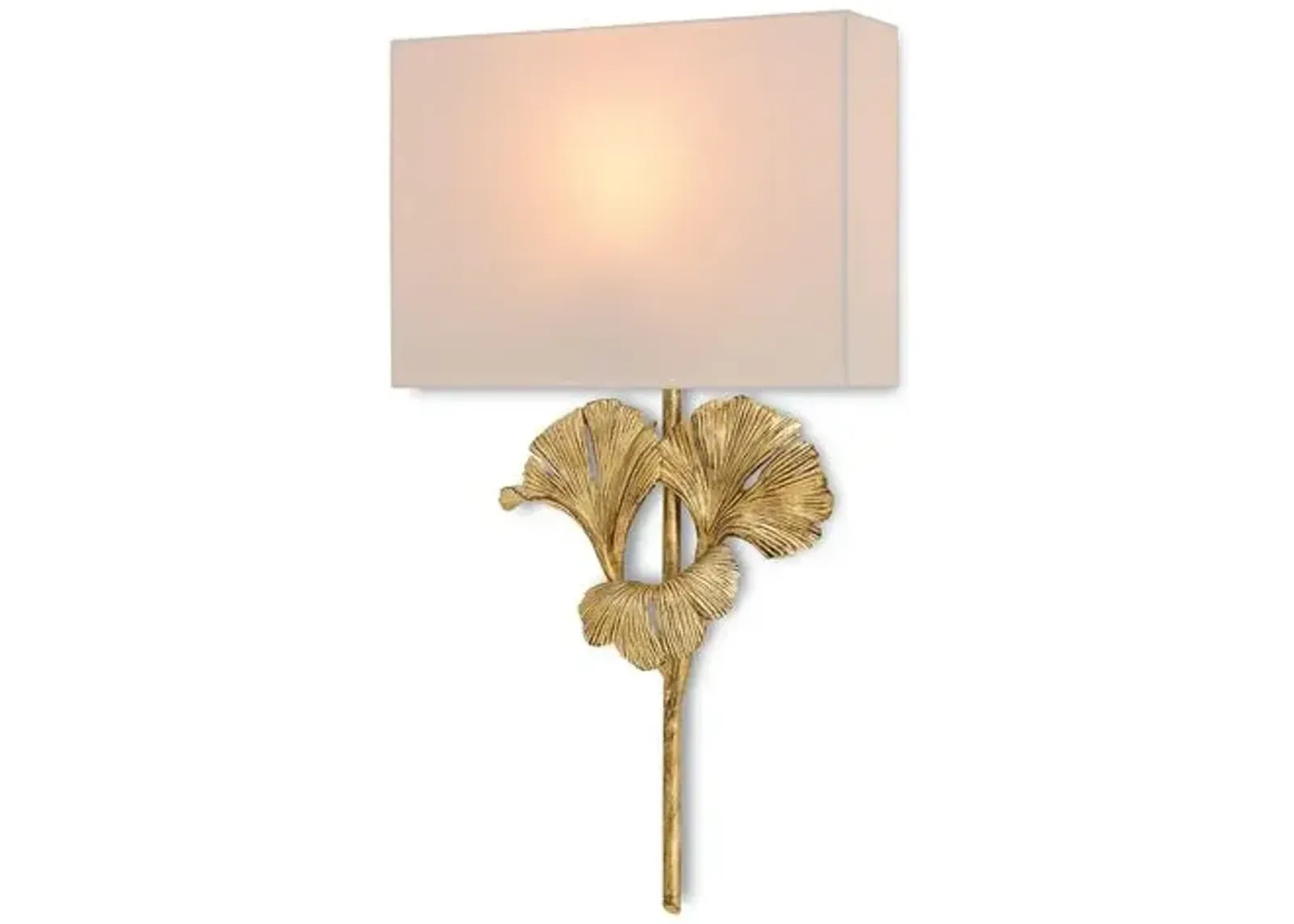 Gingko Gold Wall Sconce - Gold Leaf/Off-White - Currey & Company