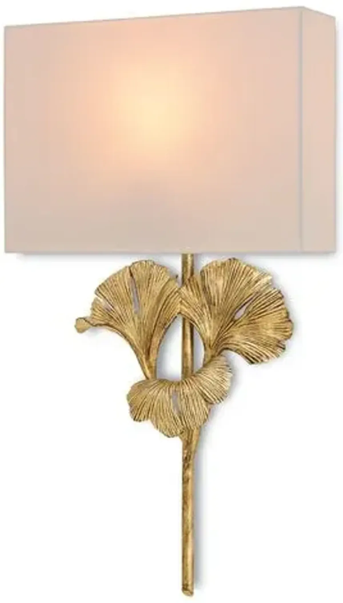 Gingko Gold Wall Sconce - Gold Leaf/Off-White - Currey & Company