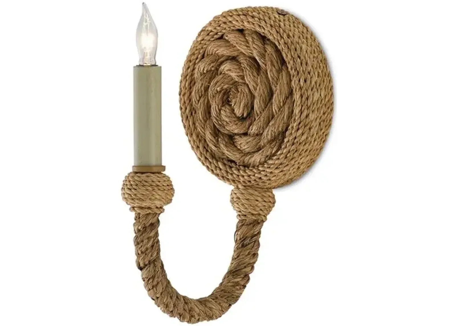 Wallis Rope Wall Sconce - Natural - Currey & Company - Brown