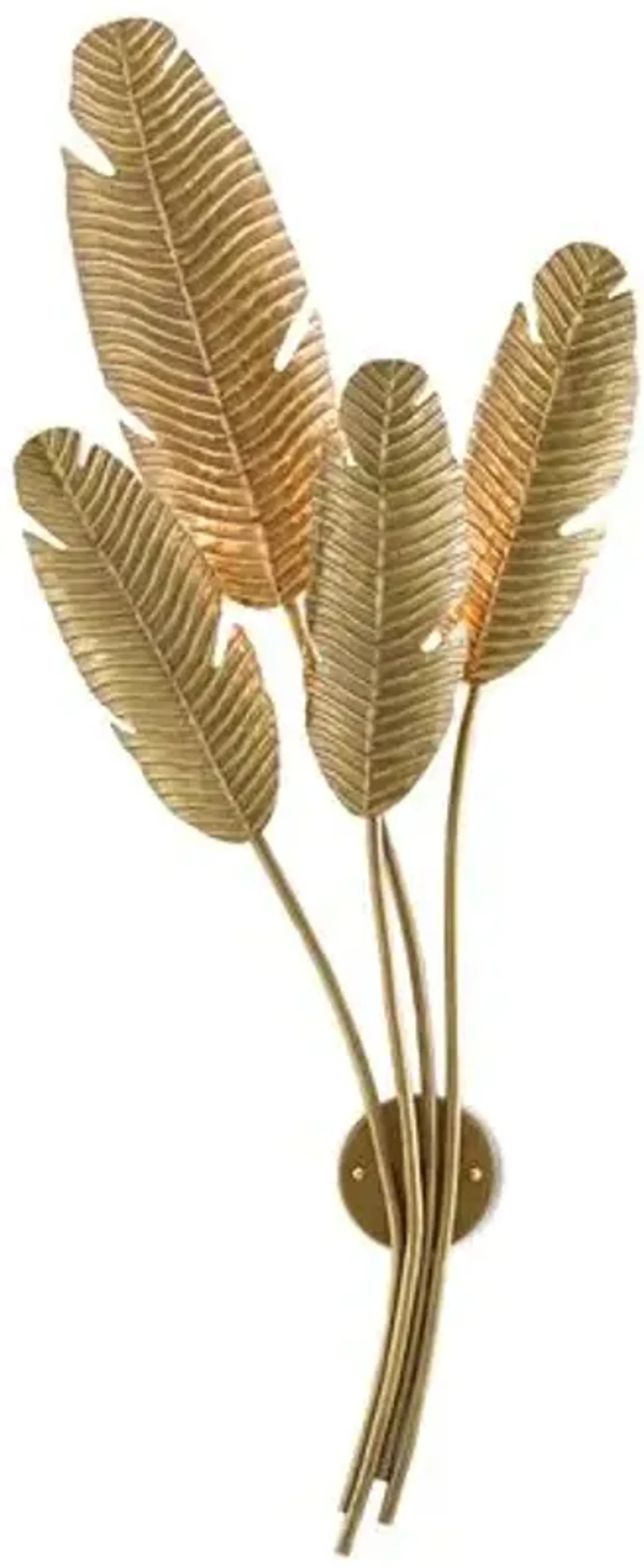 Tropical Wall Sconce - Vintage Brass - Currey & Company - Gold