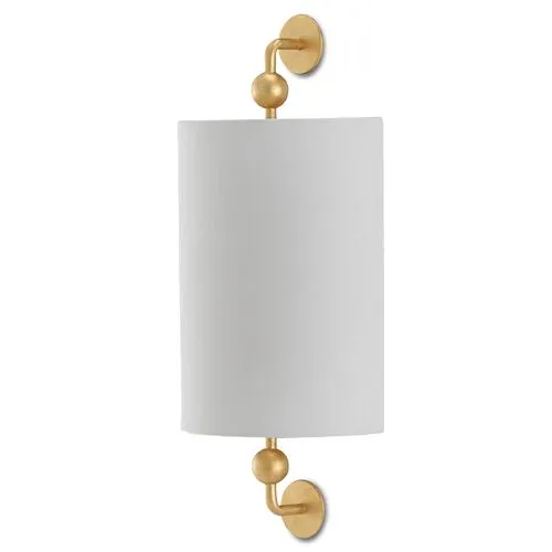 Tavey Wall Sconce - Gold Leaf/Off-White - Currey & Company