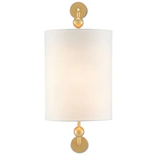 Tavey Wall Sconce - Gold Leaf/Off-White - Currey & Company