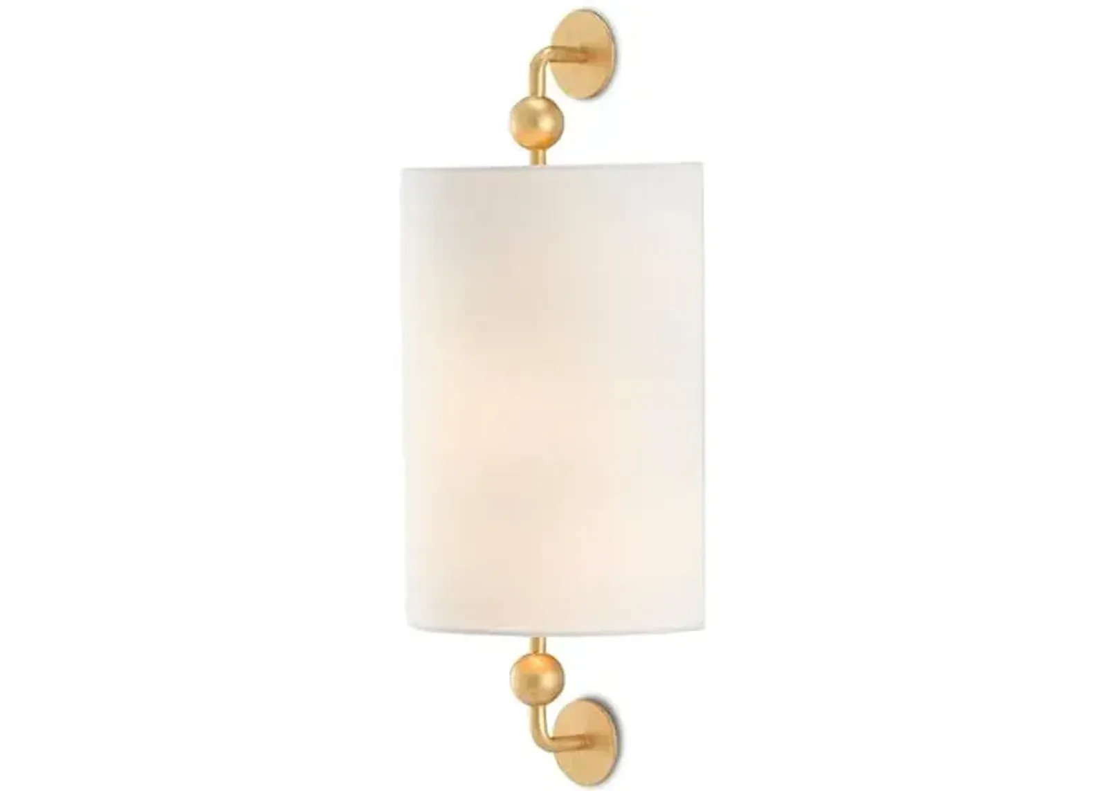 Tavey Wall Sconce - Gold Leaf/Off-White - Currey & Company