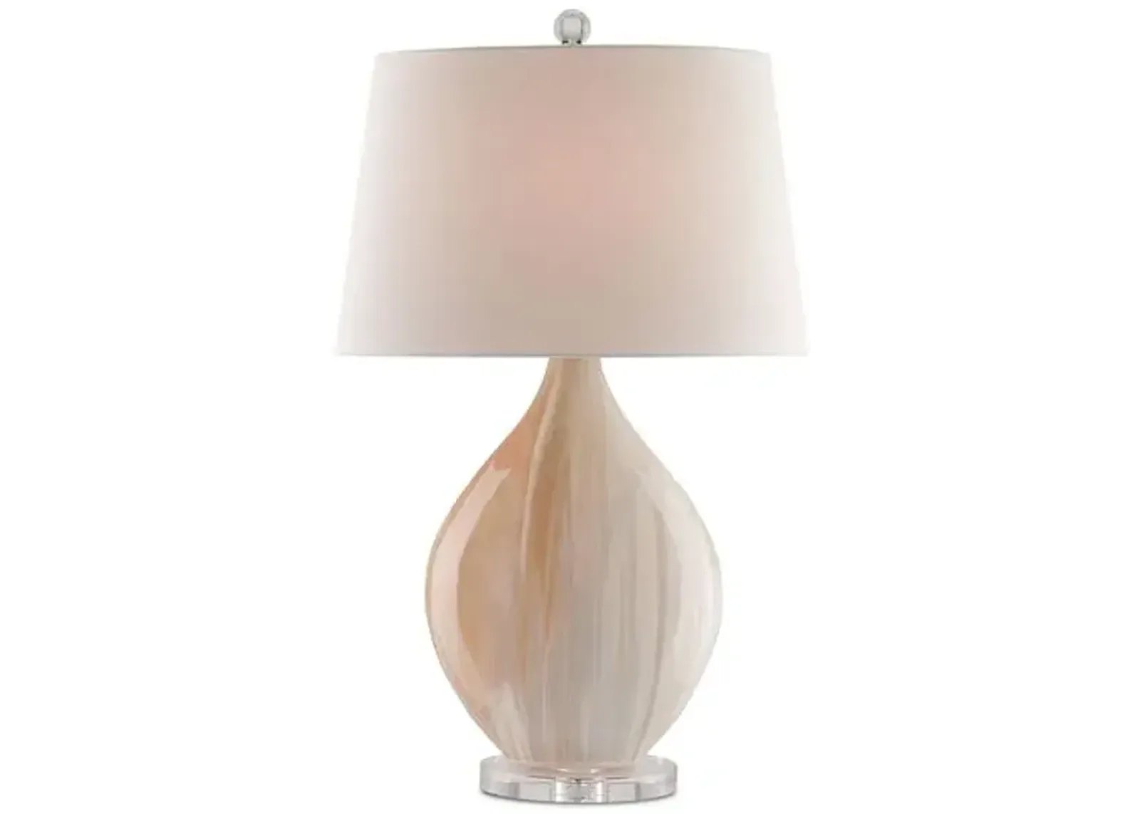 Opal Table Lamp - Amber/Off-White - Currey & Company