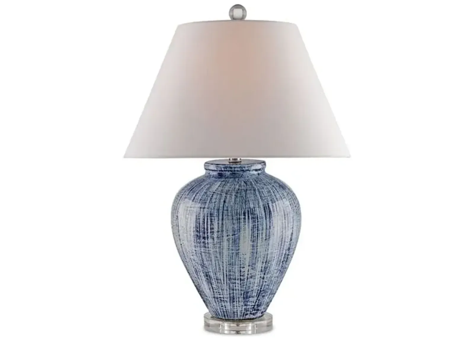 Malaprop Table Lamp - Blue/White - Currey & Company