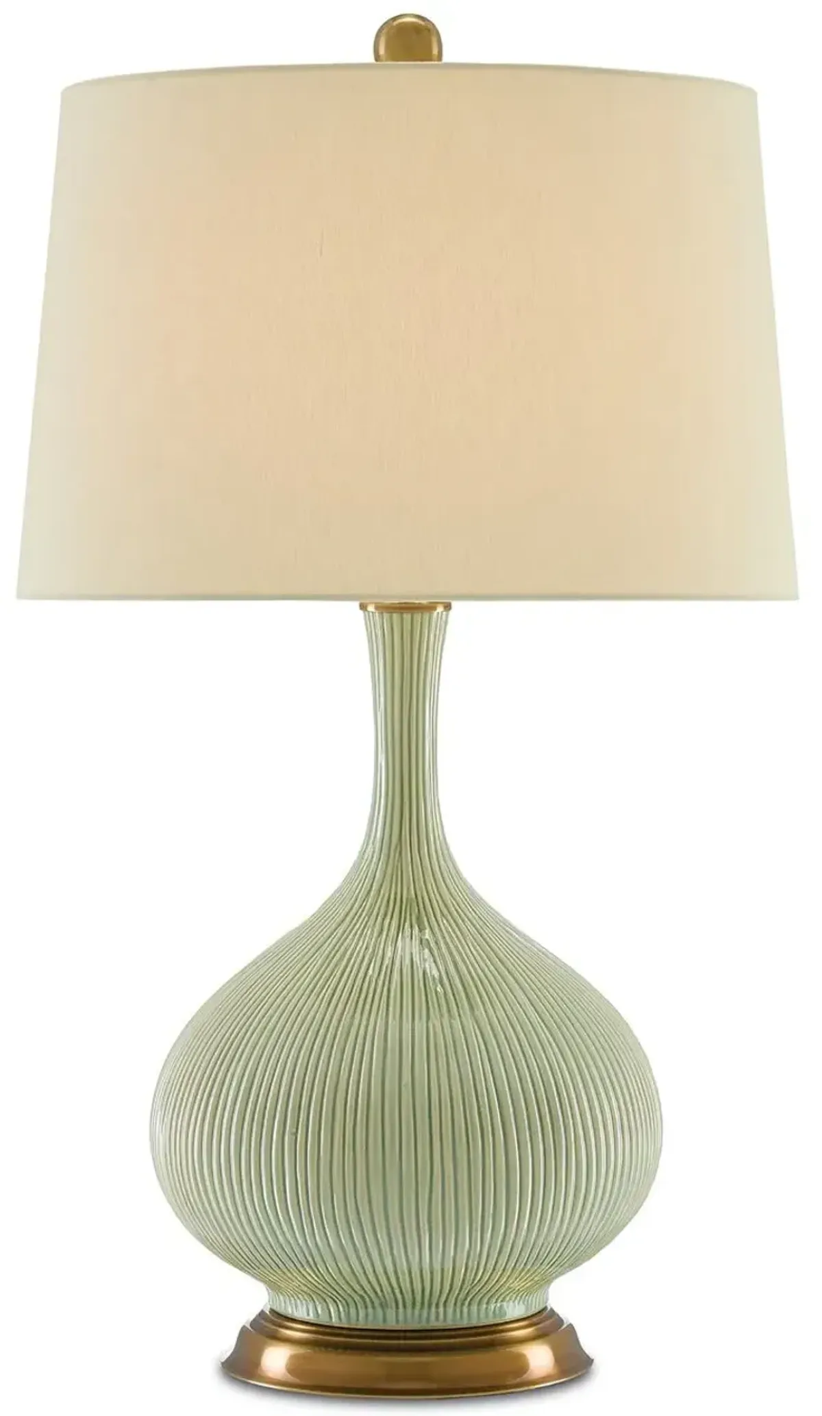 Cait Table Lamp - Green/Brass - Currey & Company