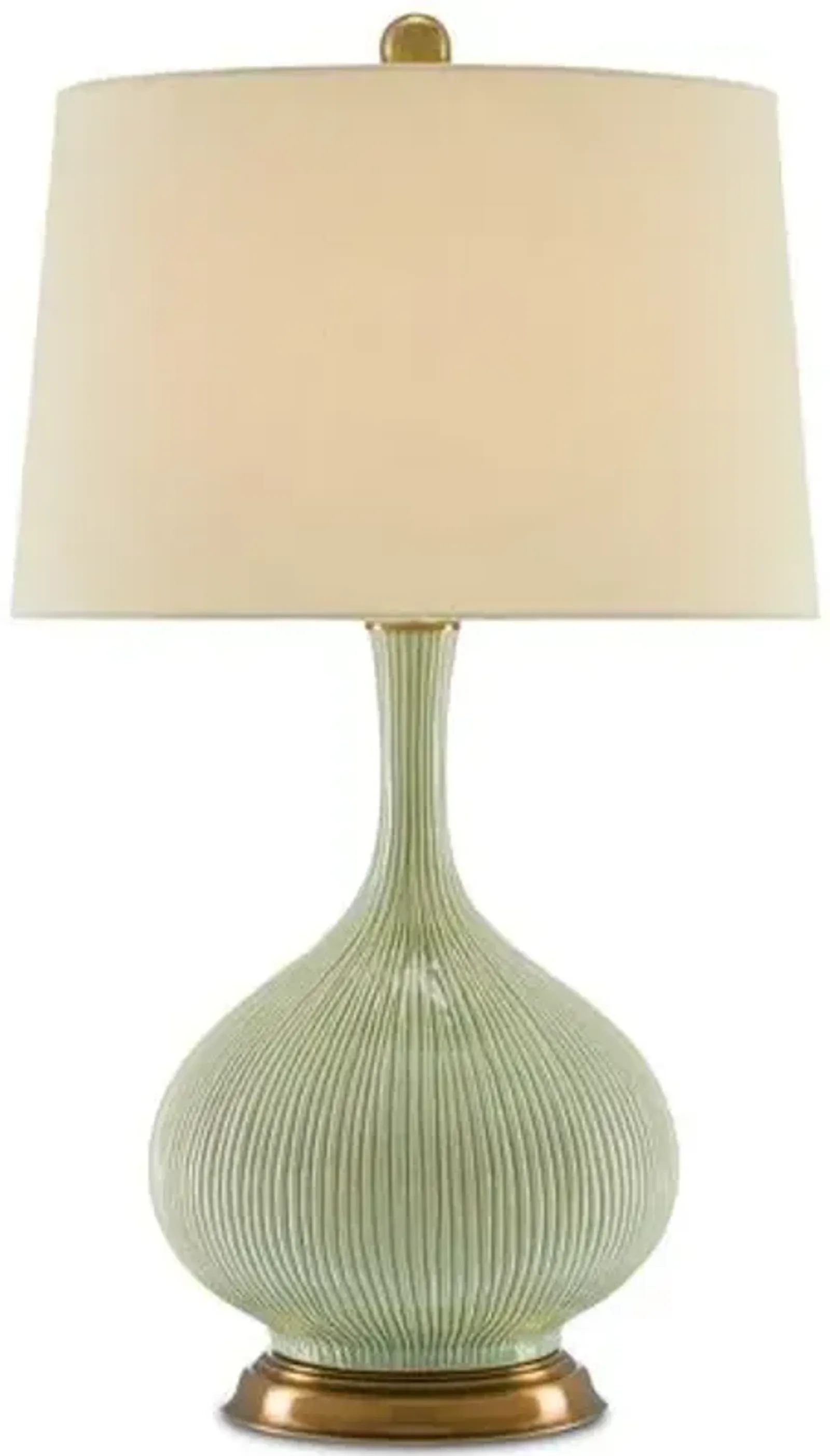 Cait Table Lamp - Green/Brass - Currey & Company