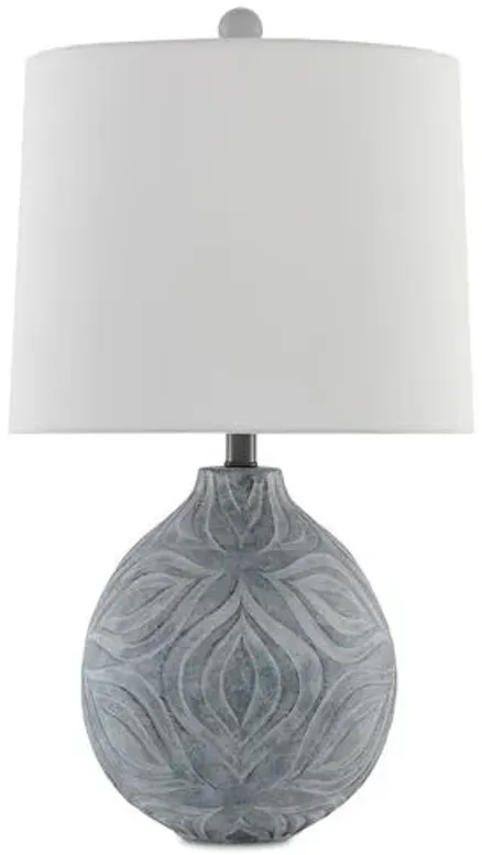 Hadi Table Lamp - Gray Stone/Vanilla - Currey & Company