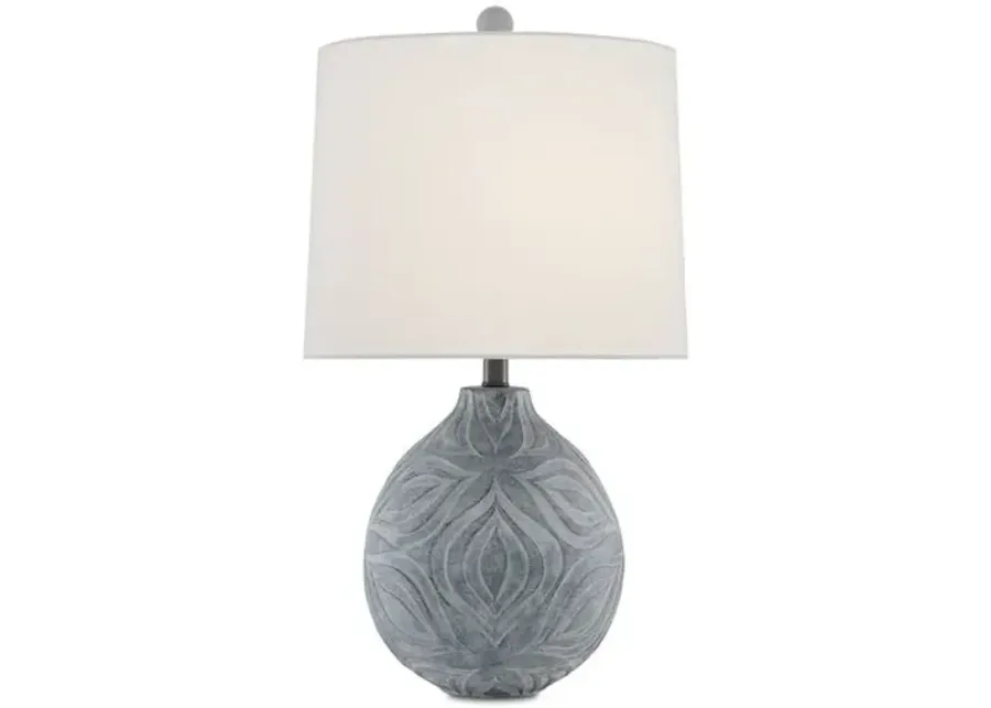 Hadi Table Lamp - Gray Stone/Vanilla - Currey & Company