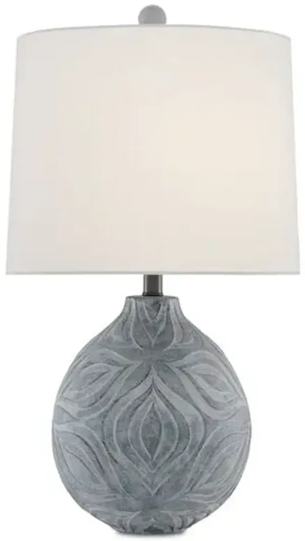 Hadi Table Lamp - Gray Stone/Vanilla - Currey & Company