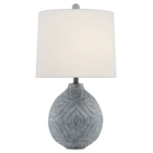 Hadi Table Lamp - Gray Stone/Vanilla - Currey & Company