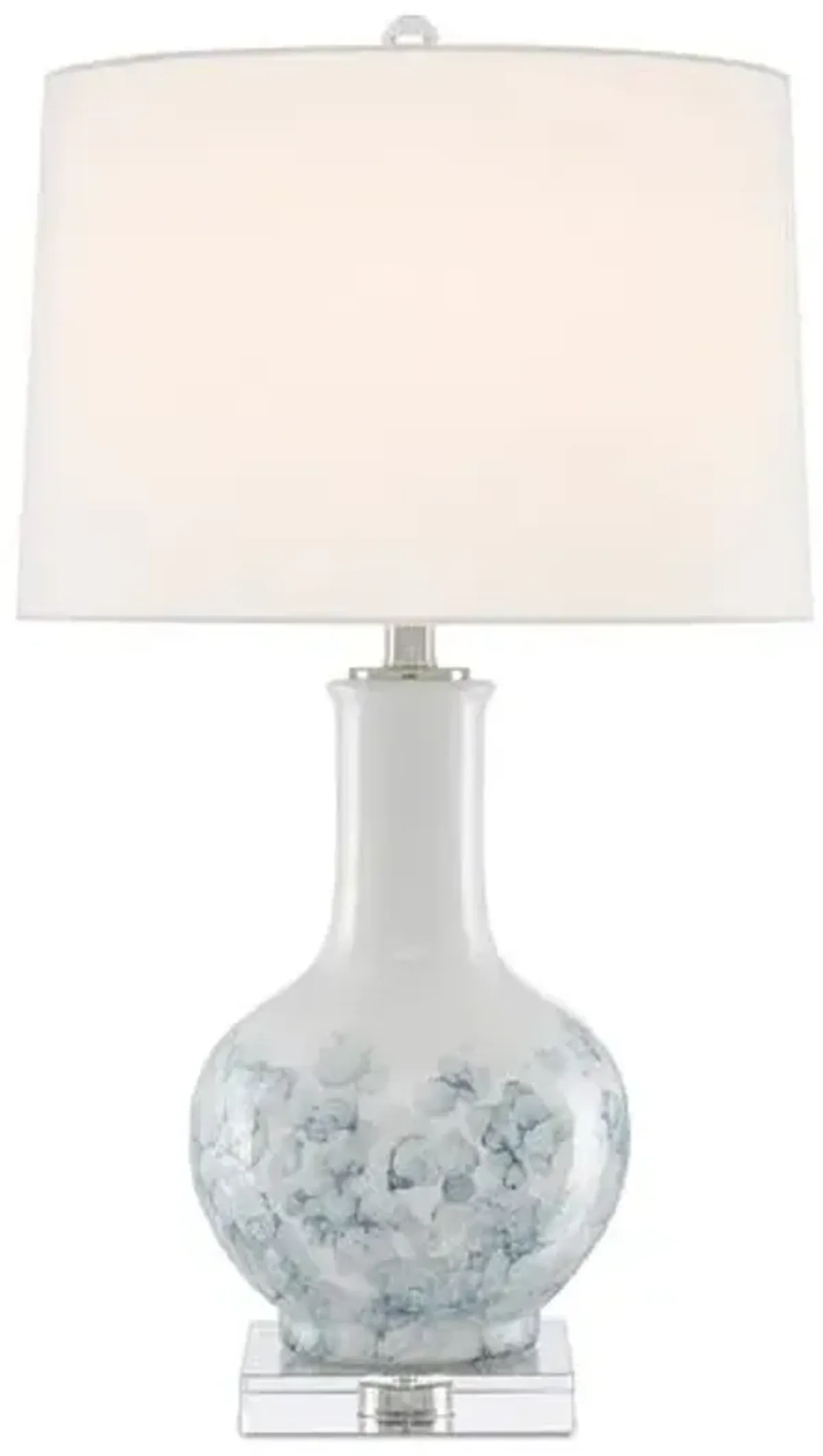 Myrtle Table Lamp - White/Blue - Currey & Company