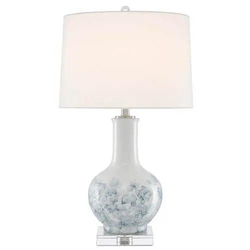 Myrtle Table Lamp - White/Blue - Currey & Company