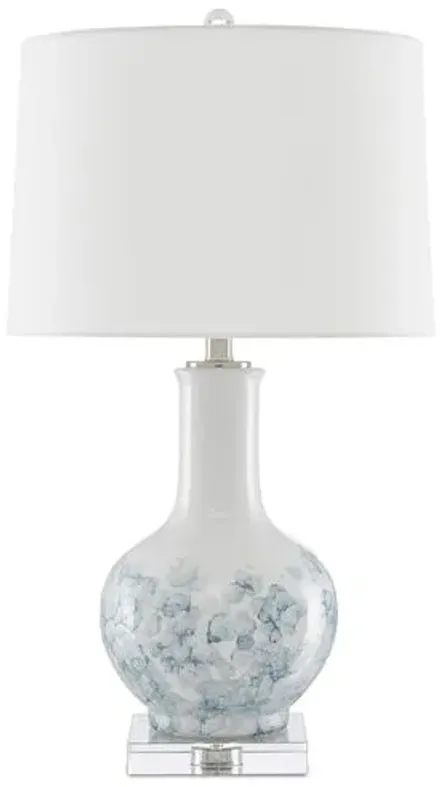 Myrtle Table Lamp - White/Blue - Currey & Company