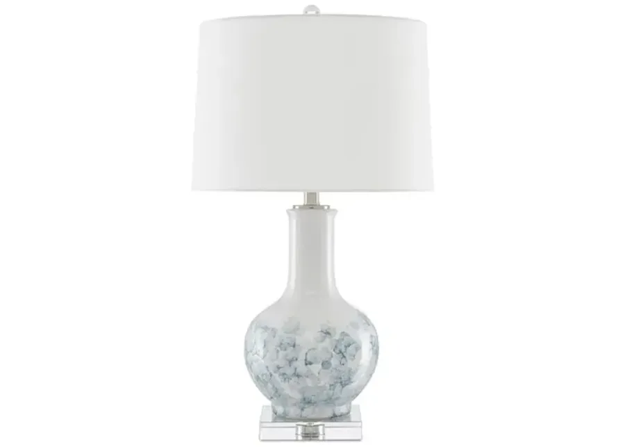 Myrtle Table Lamp - White/Blue - Currey & Company