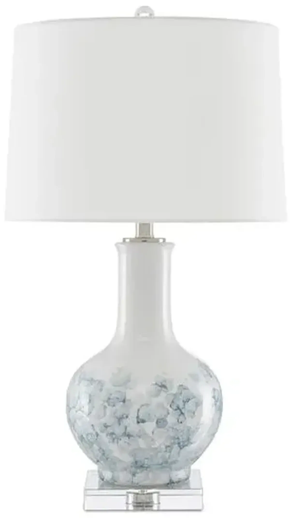 Myrtle Table Lamp - White/Blue - Currey & Company