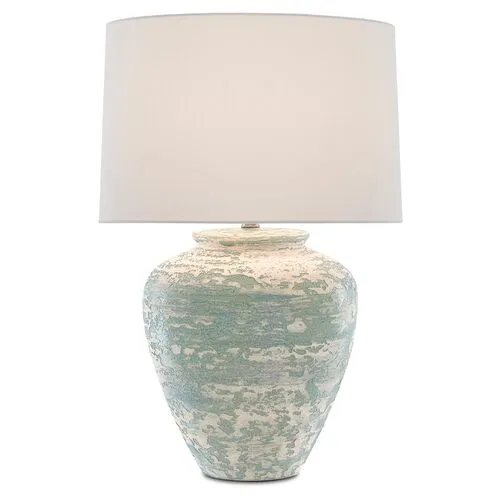 Mimi Table Lamp - Aqua/Cream - Currey & Company