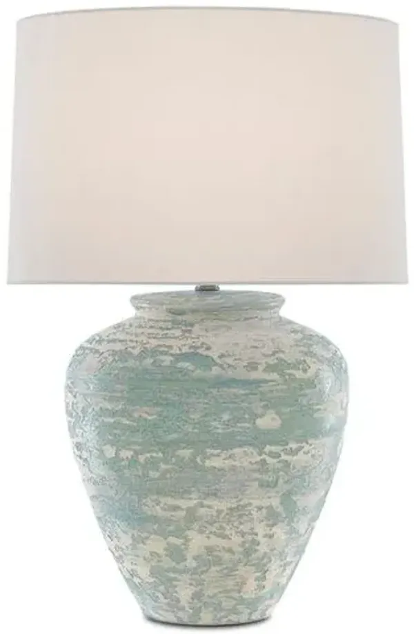 Mimi Table Lamp - Aqua/Cream - Currey & Company
