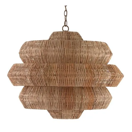 Antibes Chandelier - Khaki/Natural - Currey & Company - Brown