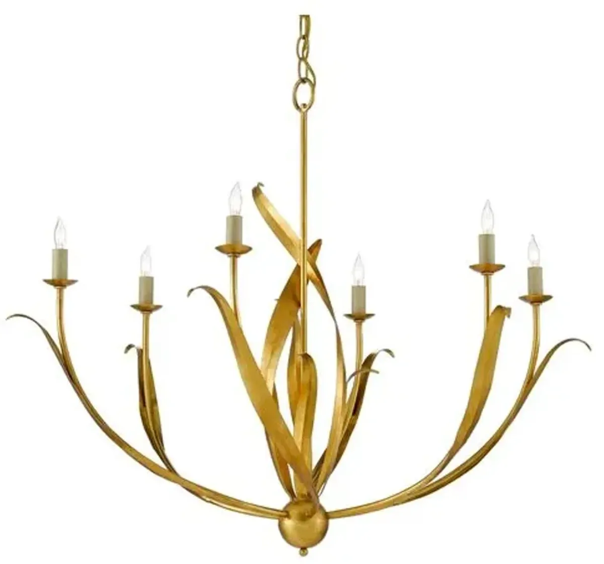 Menefee Chandelier - Antique Gold Leaf - Currey & Company