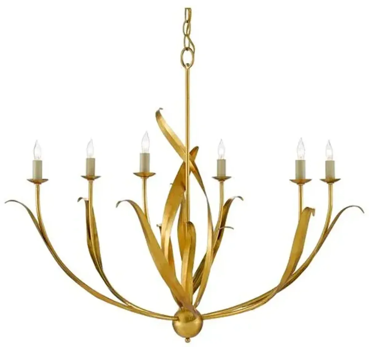 Menefee Chandelier - Antique Gold Leaf - Currey & Company