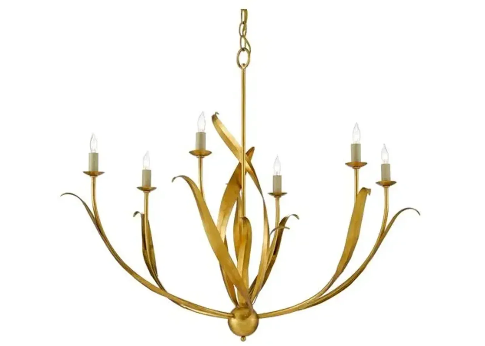 Menefee Chandelier - Antique Gold Leaf - Currey & Company