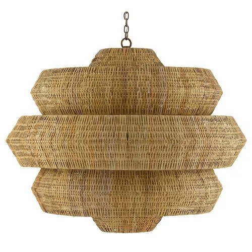 Antibes Grande Chandelier - Khaki/Gold Leaf - Currey & Company - Brown