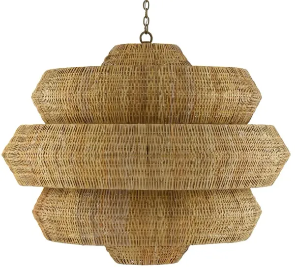 Antibes Grande Chandelier - Khaki/Gold Leaf - Currey & Company - Brown