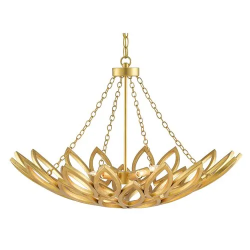 Allemande Chandelier - Gold Leaf - Currey & Company