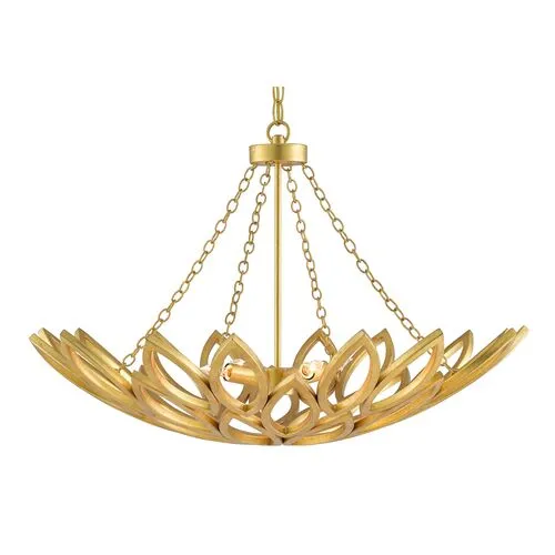 Allemande Chandelier - Gold Leaf - Currey & Company