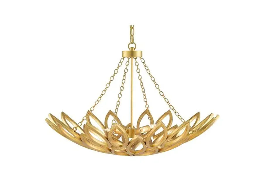 Allemande Chandelier - Gold Leaf - Currey & Company