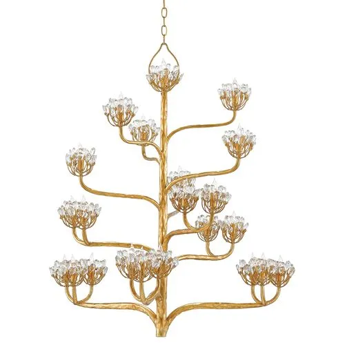 Agavé Americana Chandelier - Dark Gold Leaf - Currey & Company